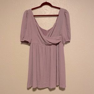Balletcore NWT Soft Lavender Puff Sleeve Babydoll Dress Lulu’s Sz L